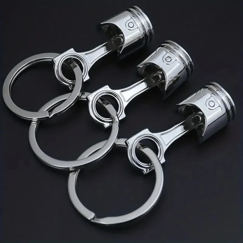 1 piece creative engine piston keychain car keychain pendant simple motorcycle piston pendant creative personality view 4
