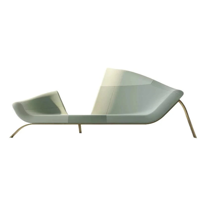 

Nordic modern light luxury metal chaise longue fashion fun hotel bedroom couple room lover double sofa chair