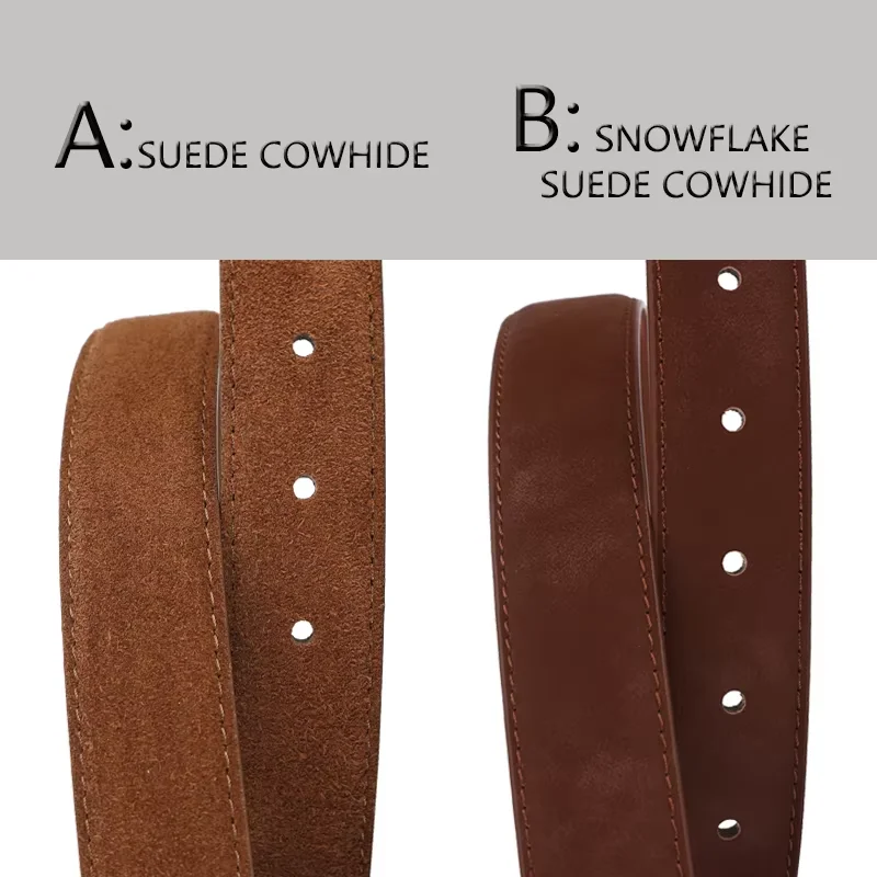 Luxury Suede Cowhide Women‘s Belts Genuine Leather 3cm Wide Belt Metal Buckle Women Belt Matched Dress Jeans Skinny Girdle