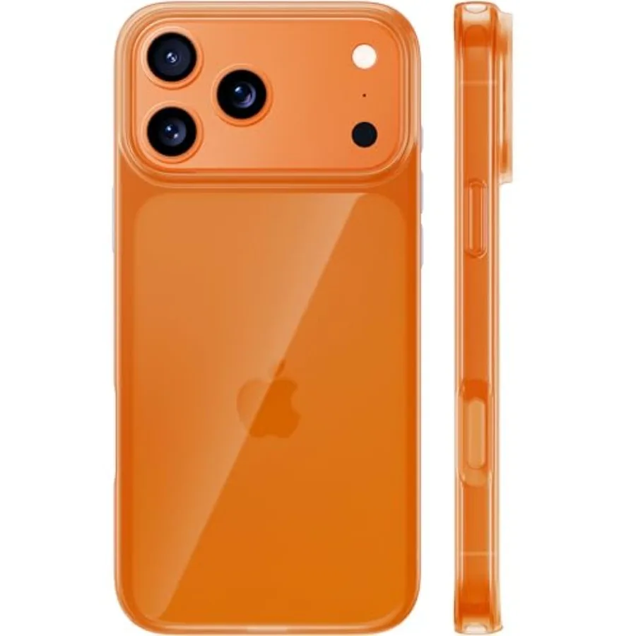 

for iPhone 17 Pro Case Crystal Orange, Ultra-Thin, 2025 Upgraded Non-Yellowing, Military-Grade Protection, Slim Case for iPhone