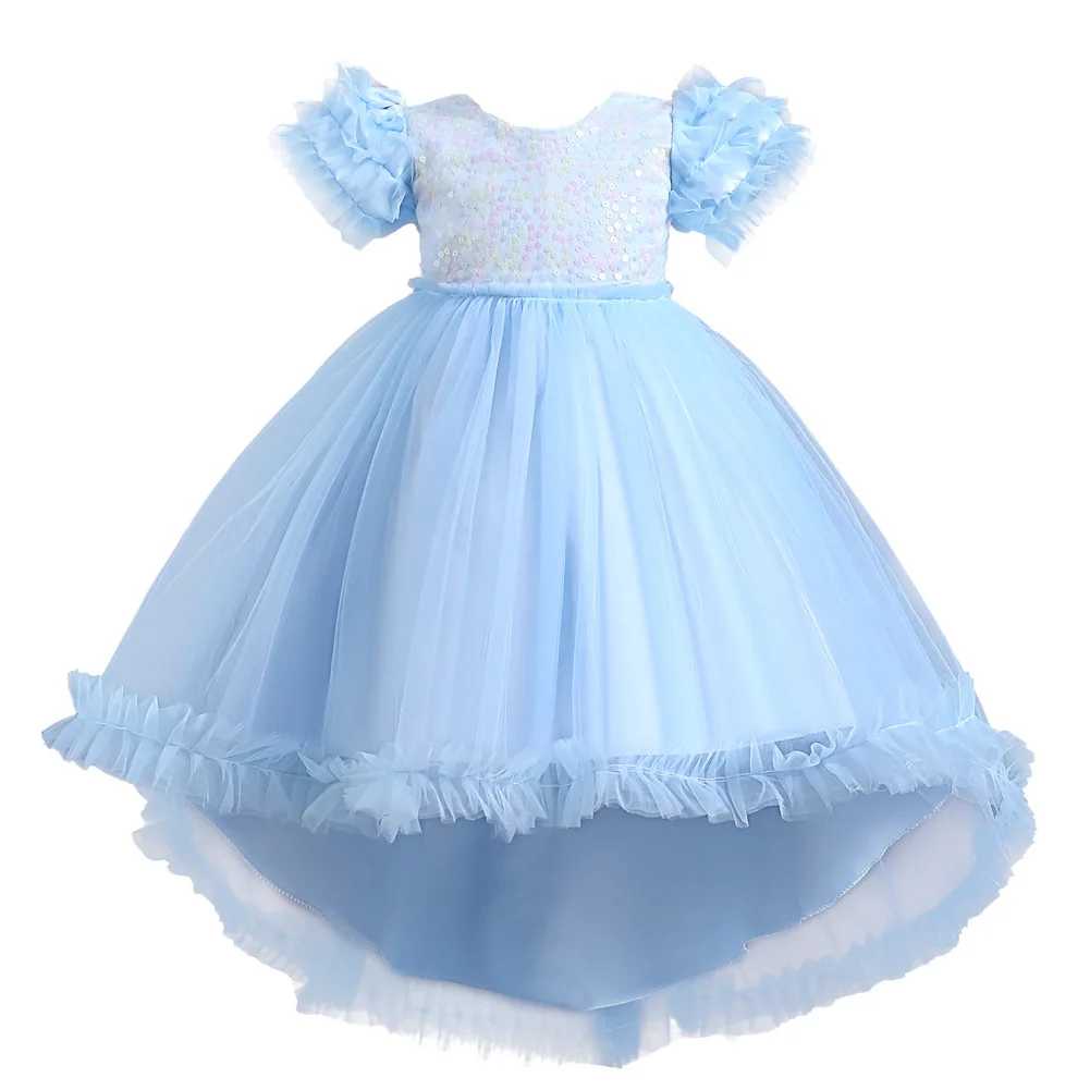 Girls' Piano Performance Dress Birthday Dress Children's Fluffy Dress Flower Girl Walk Show School Performance Wedding Dress