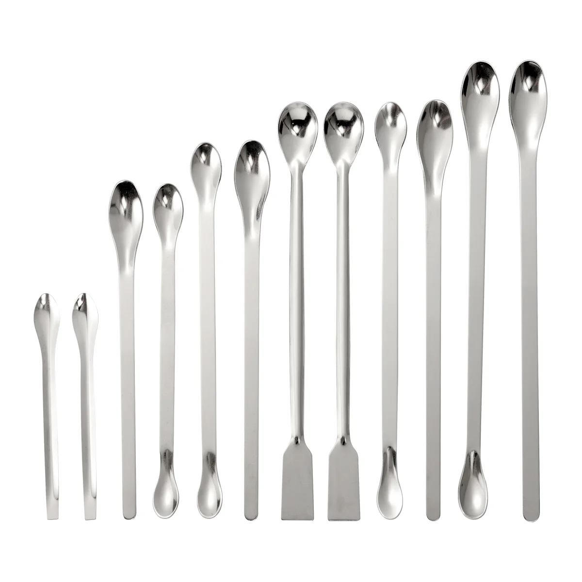 

UKCOCO 12PCS Stainless Steel Spoon Spatula/Laboratory Sampling Spoon Mixing Spatula Micro Spatula Scoop