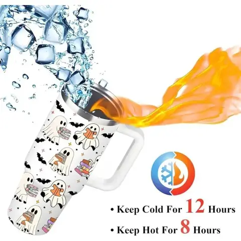 भूत पढ़ने वाला टम्बलर 40 औंस हैंडल के साथ - हैलोवीन रसोई सजावट, दोस्त के लिए पुस्तक पाठक उपहार, माँ, पिताजी, बहन के लिए उपहार 8 best sales शिक्षक कप - №5