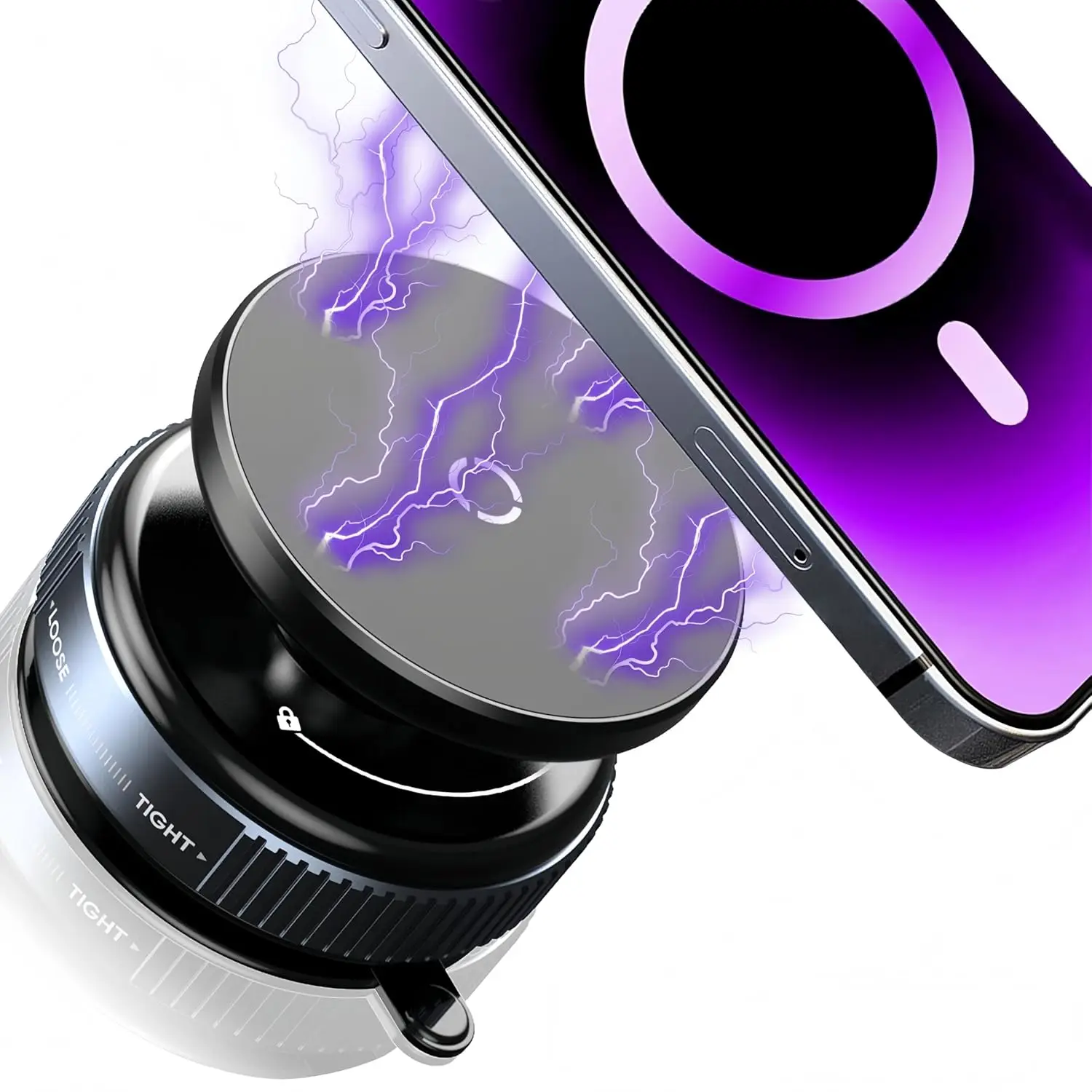 Car Phone Holder, Magsafe Magnetic Vacuum Intelligent Car Mount 360° Rotation Magnetic Vacuum Adsorption Suction Cup Bracket Car