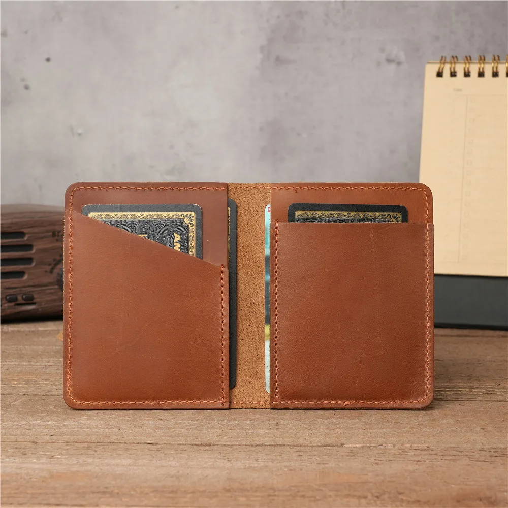 

Credit Card Holder Wallet Minimalist Genuine Leather Wallet Men's Short Wallet High Quality ID Card Holder Transit Card Holder