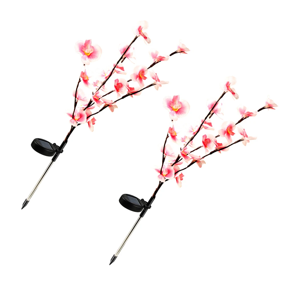 

2pcs Solar Orchid Lights Outdoor Flower Garden Stake Decorative Landscape Lighting Energy Saving Backyard Pathway Lawn Park