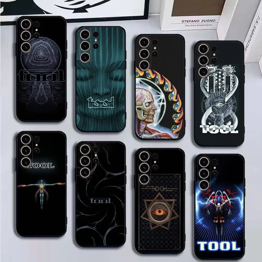 

Band T-Tool Schism Phone Case For SamsungS25,24,21,22,23,30,Ultra,20,Plus,Fe,Lite,Note,10,9,Soft Black Cover