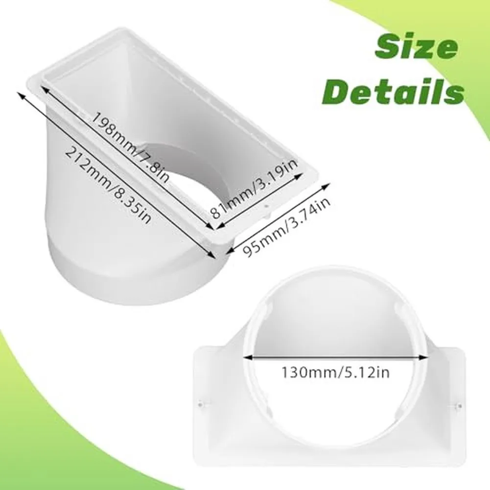 Round To Square Adapter Portable AC Adapter Robust ABS Construction 130mm Thread Diameter Clockwise Rotation Support