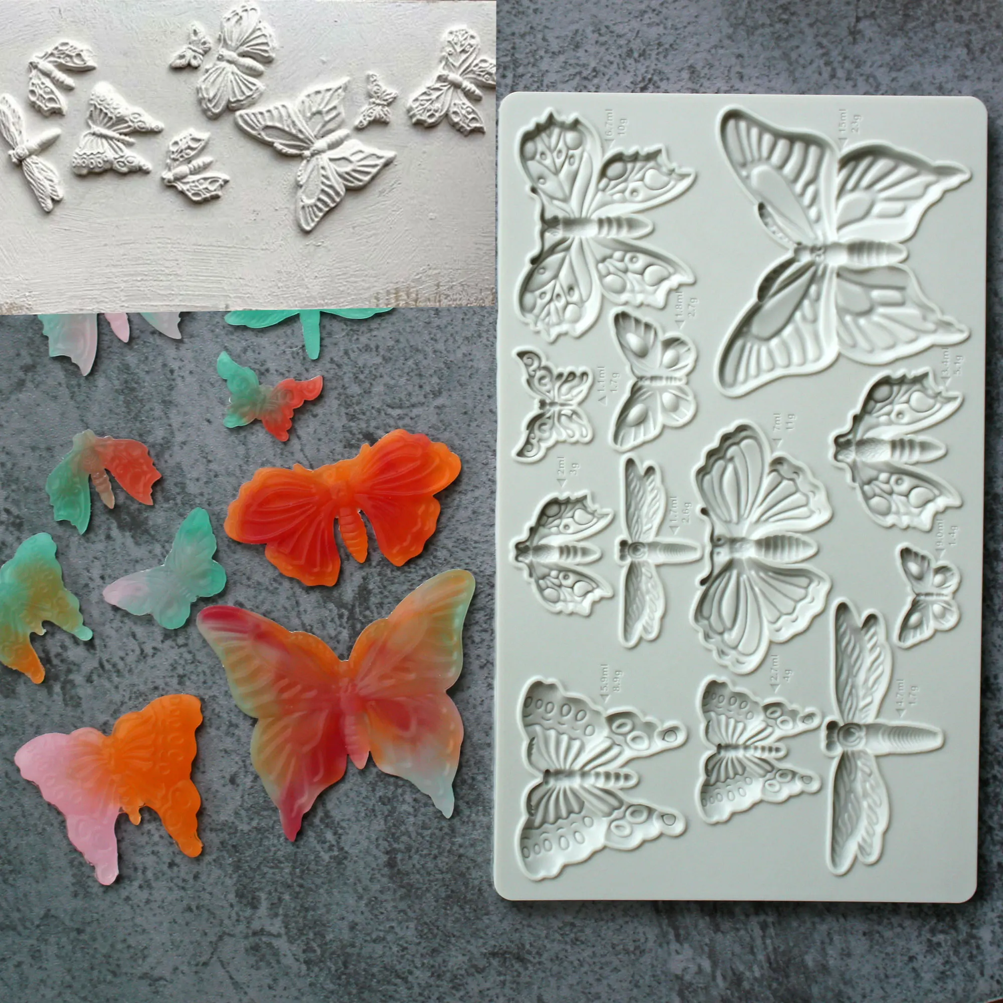 Insect Butterfly Dragonfly Silicone Mold Fondant Cake Decorating Silicone Mold Clay,Sugarcraft Chocolate Baking Tool，Kitchenware