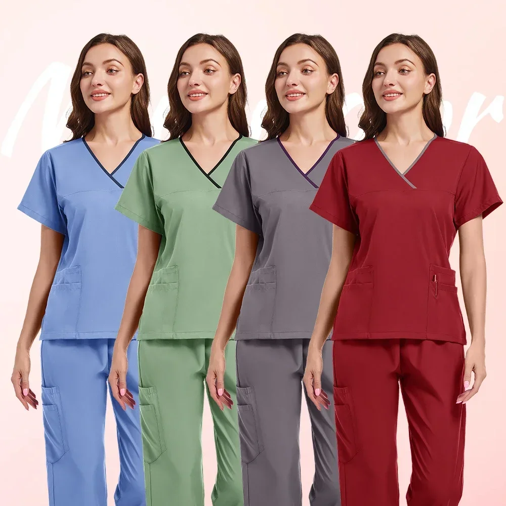 

Short Sleeved Hospital Doctor Uniforms Spa Dental Clinic Medical Scrubs Suits Pet Grooming Veterinary Nurse Accessories SET