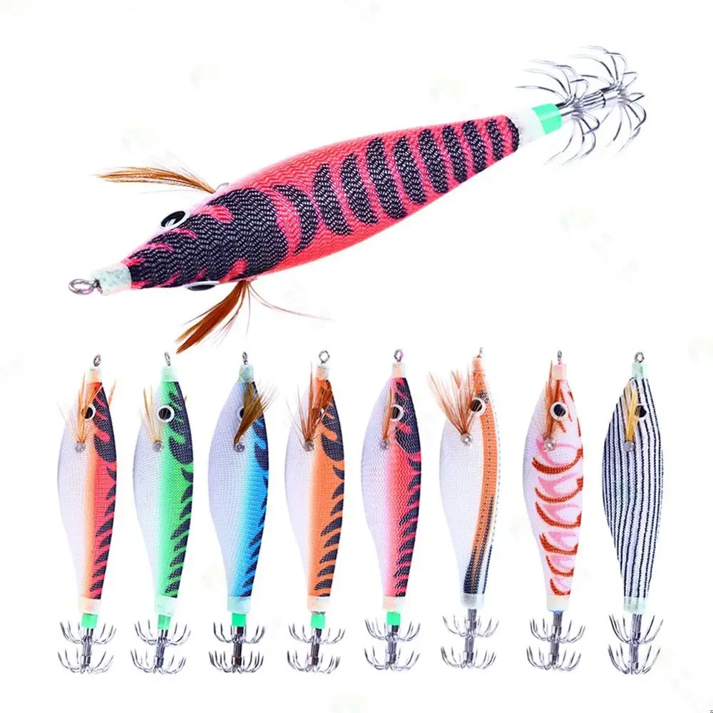 2024 Fishing tackle Wood shrimp lures Lead sinker 10CM-9.6G Octopus lure Jigs Explosive hook Fishing bait Lifelike