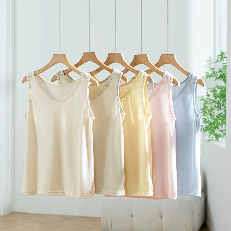 Summer New Loose Cotton Linen Vest Women's Inner Wear Stylish Top Outerwear Trendy Small Strap Trendy Fresh Cotton Linen Vest