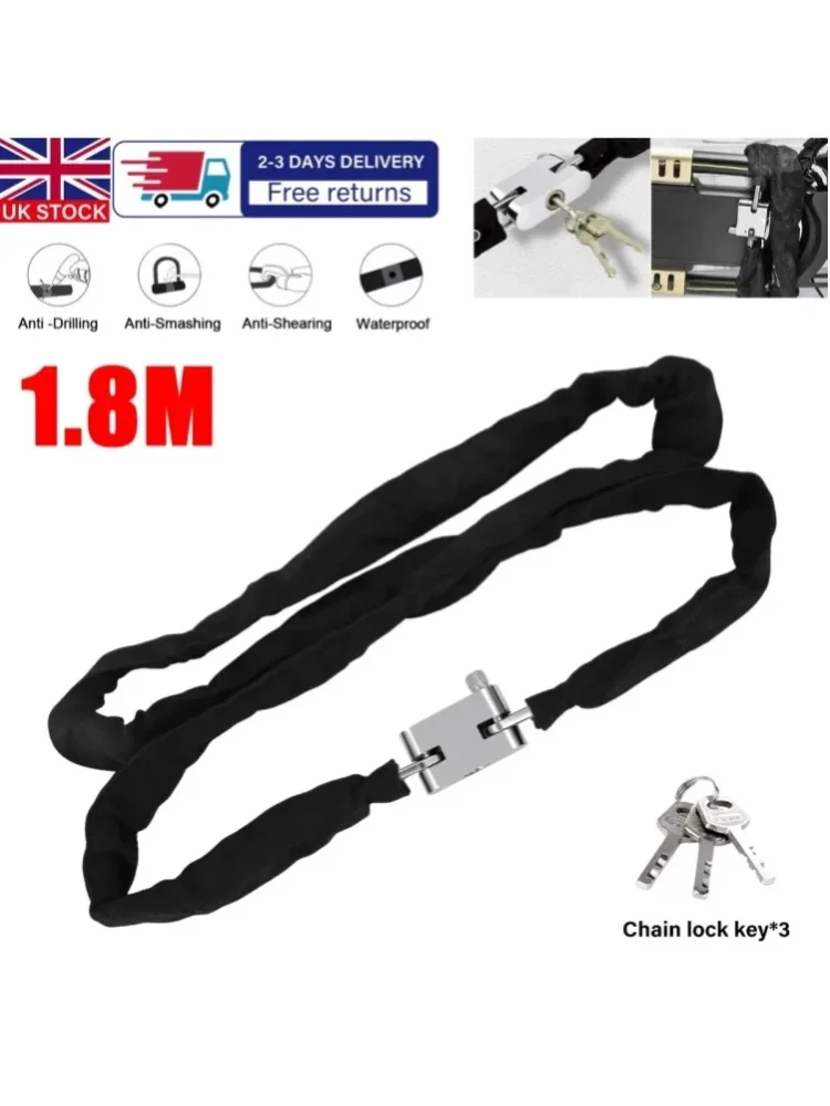 AliExpress NONE Chain Lock Motorcycle Motorbike Bicycle Scooter Security Chain & Padlock 1.8m UK
