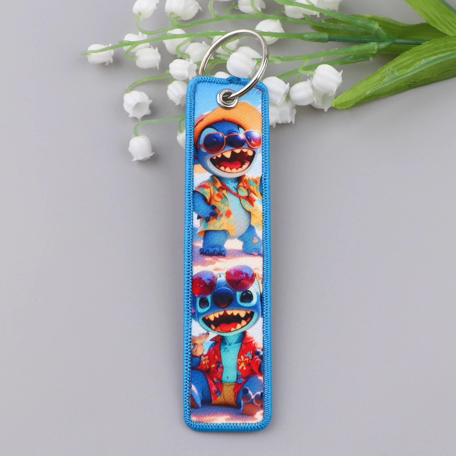 Cute Figures Keychain for Cars Backpack Key Holders Fashion Embroidery Keyrings Key Tag Jet Tag Accessories 1pcs