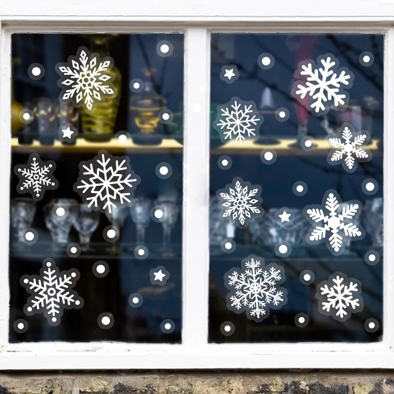 Glowing in The Dark Snowflake Window Stickers Decor Noctilucent PVC Snowflakes Wall Stickers Xmas Winter Decoration Stickers