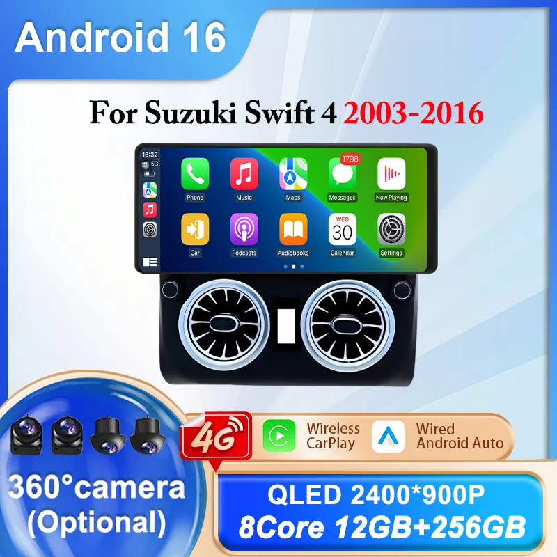 Car Radio For Suzuki Swift 4 2003-2016 Android Car Multimedia Player GPS Navigation Wireless Carplay Video Stereo Bluetooth WIFI