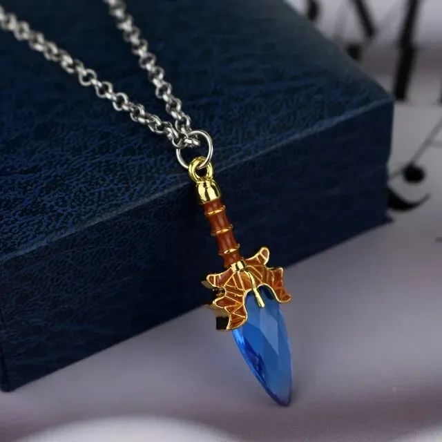 Hot Video Game Peripherals Necklace Cosplay Props Aghanim's Scepter Blue Red Green Stone Scepter Stone Pendant for Fan Gifts