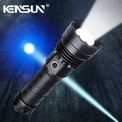 High Power Strong Light Long Range LED Flashlight USB Charging 26800 Lithium Battery Outdoor Telescopic Zoom Long-range Torch