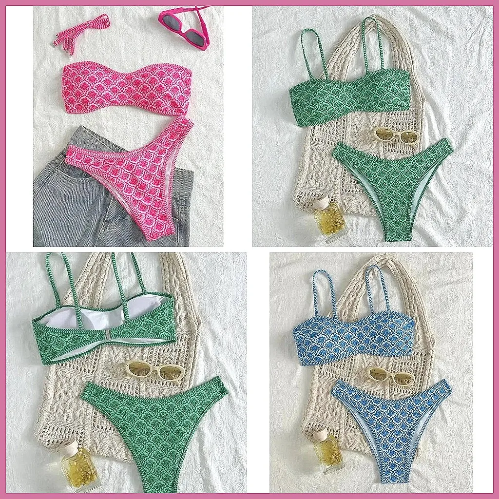 

Sexy Floral Print Brazilian Bikini Set for Women, Summer Beach Swimwear Two Piece Bathing Suit(72 characters)