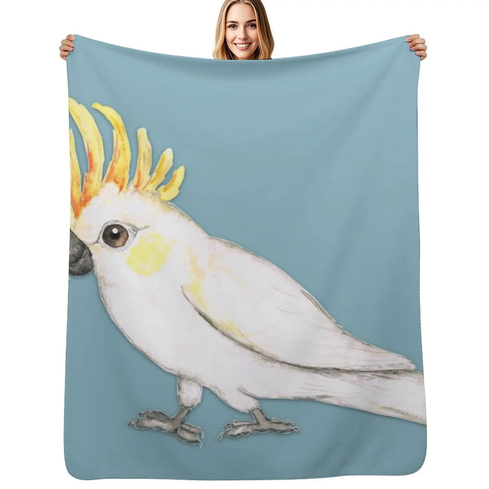 Sulphur crested cockatoo Throw Blanket Large Thin Soft Cute Luxury Brand Thins Blankets