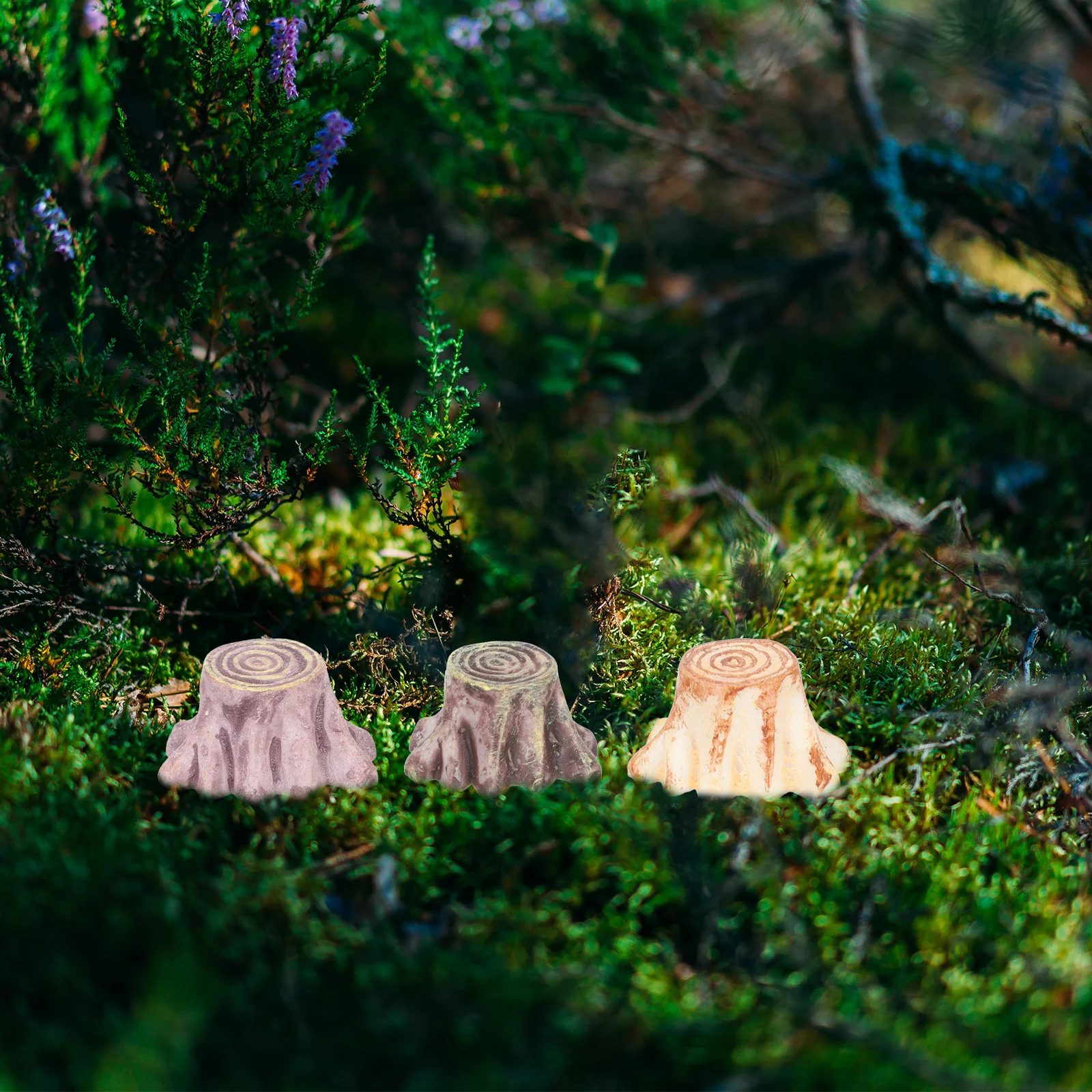 

10Pcs Stump Shape Resin Micro Landscape Decoration Miniature Garden Bonsai Home Desktop Ornament Micro Landscape Decor