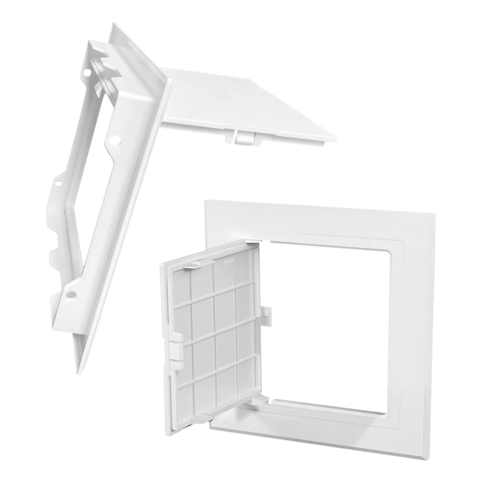 2Pcs Plastic Service Panel White 150x150cm Wall Access Cover Bathroom Plumbing Utility Maintenance Panel Wall Flange Pipe Cover