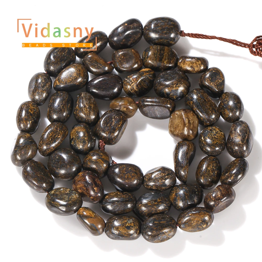 8-10mm Natürliche Bronzit-Steinperlen, unregelmäßige ovale lose Perlen für die Schmuckherstellung, DIY-Armbänder, Zubehör – Detail 8