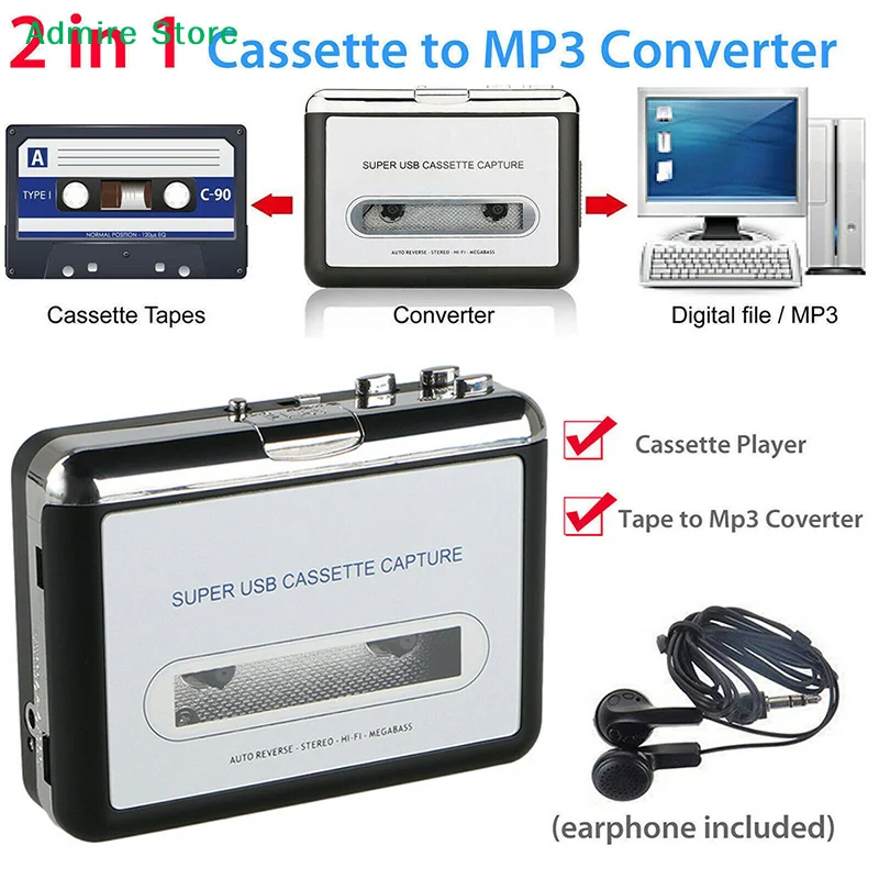 Портативный USB-конвертер касс – обзор и цена Audio Music Converter To Mp3