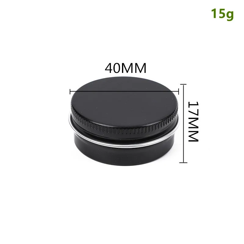 

300pcs 15ml Bright Black Tin Box Aluminum Jar Food Grade Child Resistant Packaging 40*17mm Black Aluminum Tin Jar