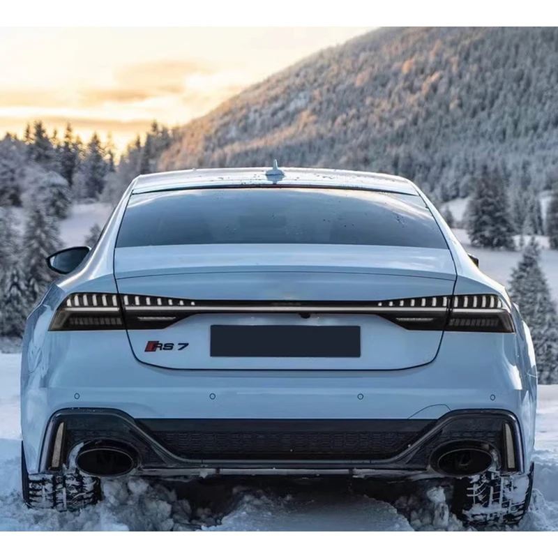 

4PCS Full LED Tail Lights For Audi A7 S7 RS7 2023‑2025 Customized Transparent versionStyle Brake Reverse light Turn Signal Lamp