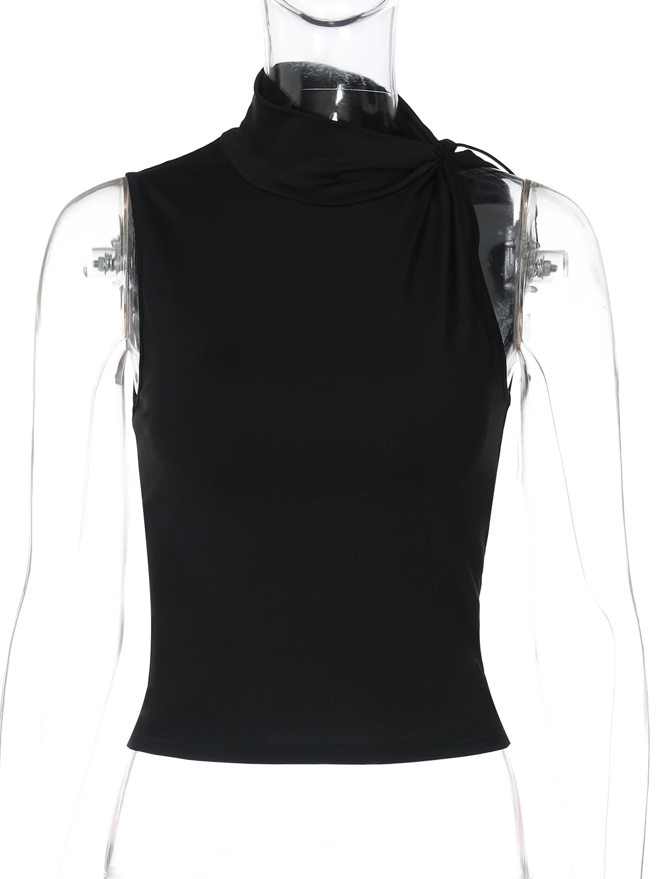 Dulzura Canotta monopetto slim fit senza maniche con scollo a O da donna Solid Sexy Casual Y2K Top Party Club Street Abiti estivi