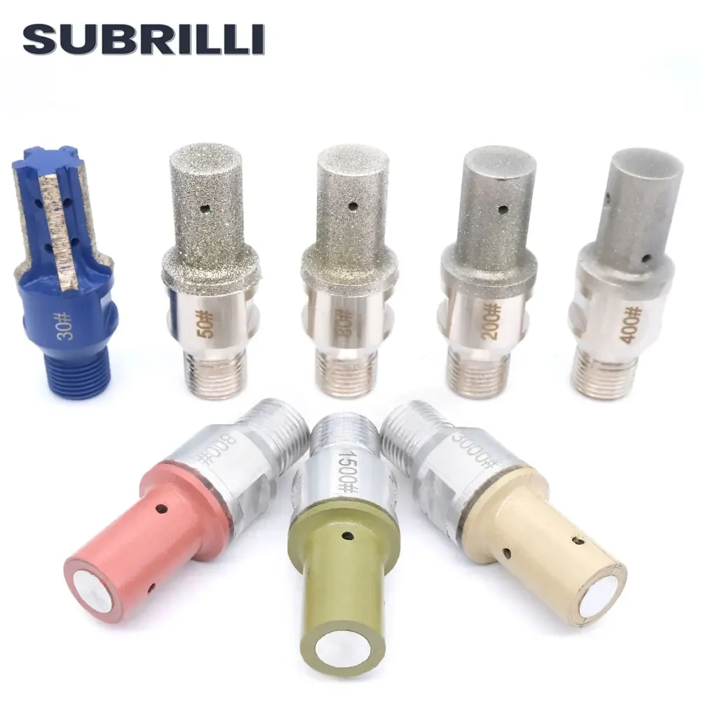 SUBRILLI Diamond Finger Bit CNC Milling Cuter Router Bit Segments Electroplated Resin For Granite Glass Stone Concrete 1/2 GAS