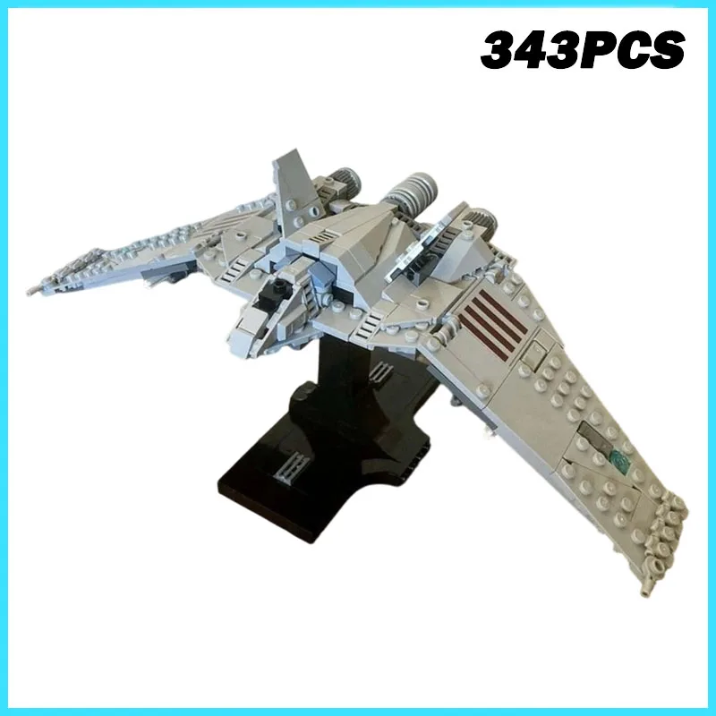 

343PCS NEW Stargate F-302 Fighter Starfighter Spaceship Movie Series Model MOC Building Blocks Bricks Creative Assembly Toy Gift