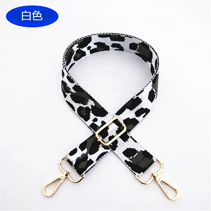 Women Adjustable Long Shoulder Strap Accessories Colorful Leopard Print Belts for Crochet Bags