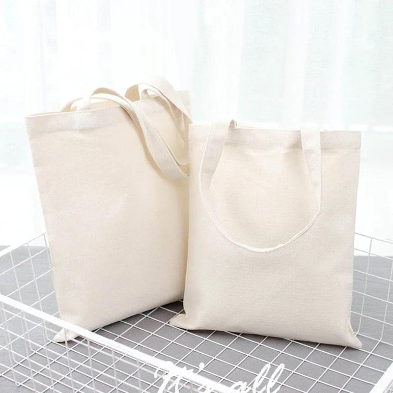 Reusable Cotton Shopping Bags Eco Foldable Shoulder Bag Large Handbag Fabric Canvas Tote Bag for Market Shopping Bags Foldable