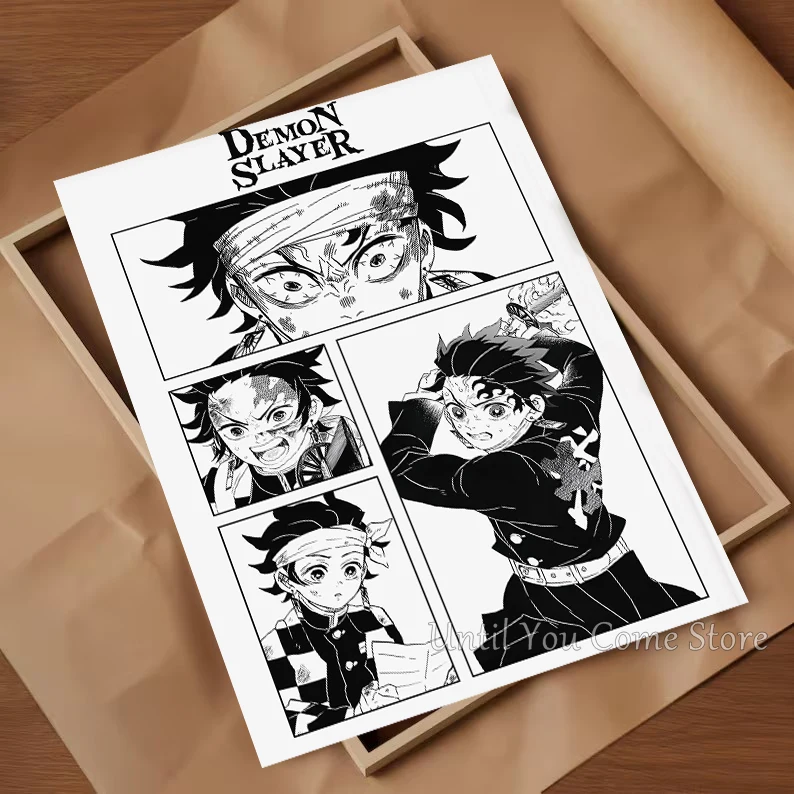 Demon Slayer Manga Series Poster Print Canvas Pictures Home for Living Room and Bedroom Wall Modern Decor Frameless Painting