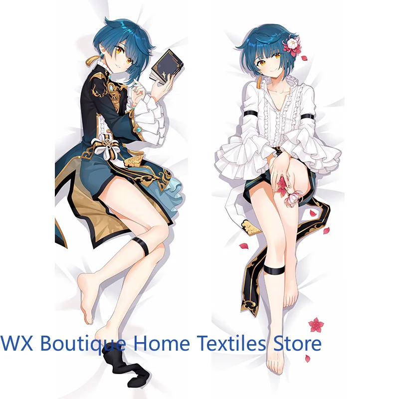 

Anime Genshin Impact Xingqiu DIY Personalized Home Bedding Hing Body Pillow Cover