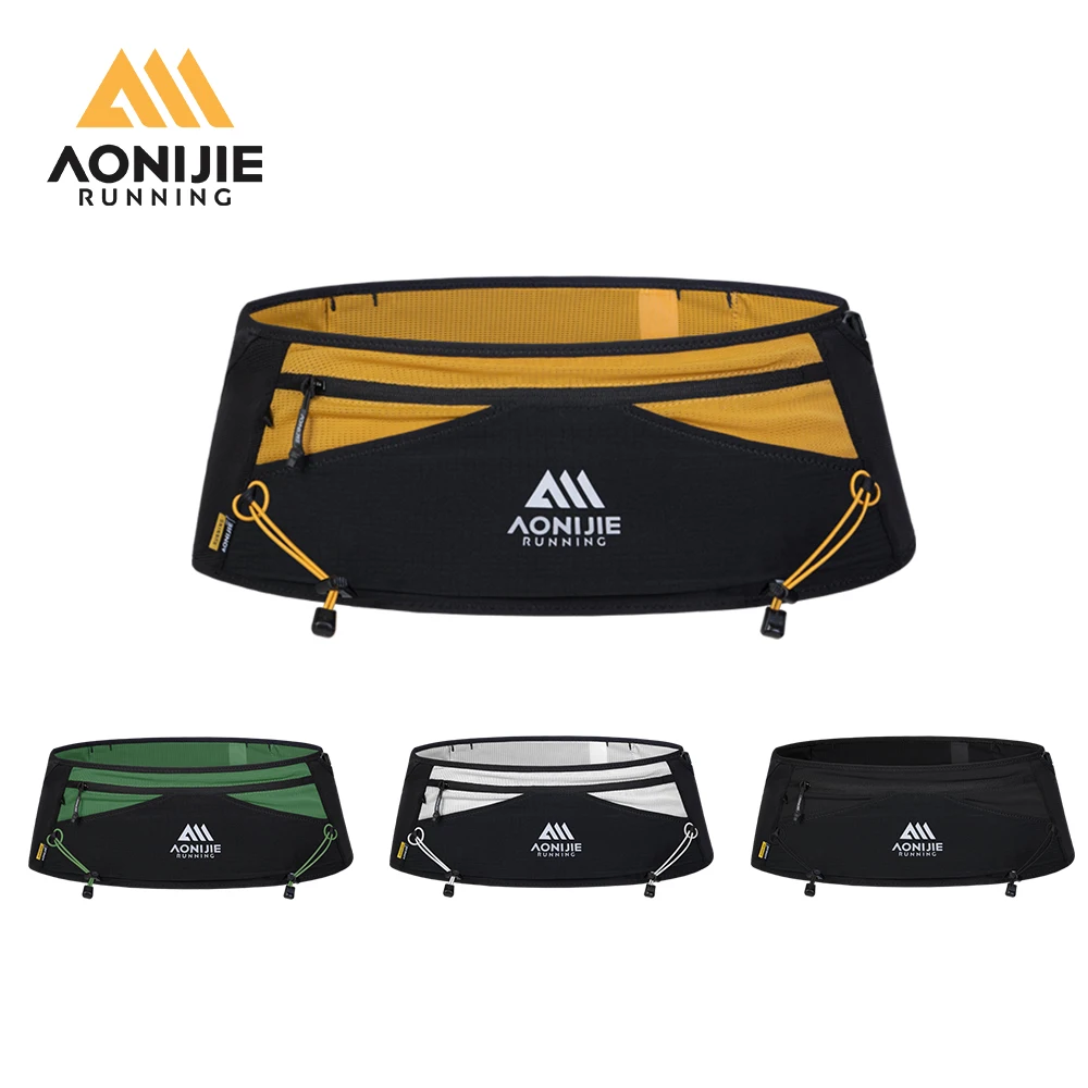AONIJIE W8141 Running Belt Bag for Jogging Woman Man Waist Pack with 500ml Water Bottle Soft Flask