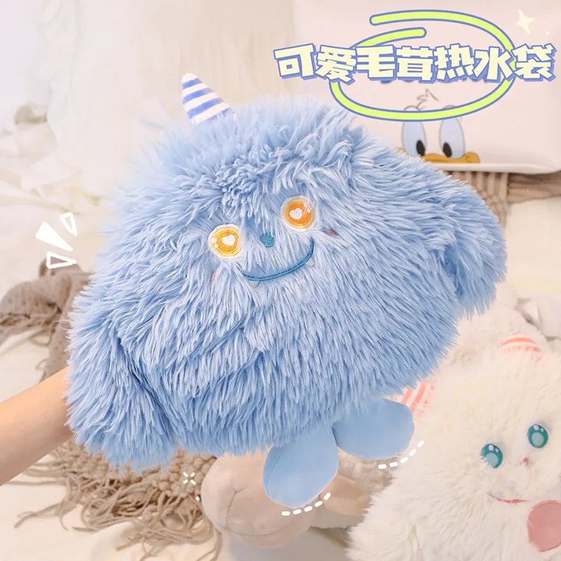 Kawaii Monster Rechargeable  Hot Water Bottle Cartoon Hand Warmer Sleeve Hot Office School Winter Warm Hot Water Bag Plush Toy