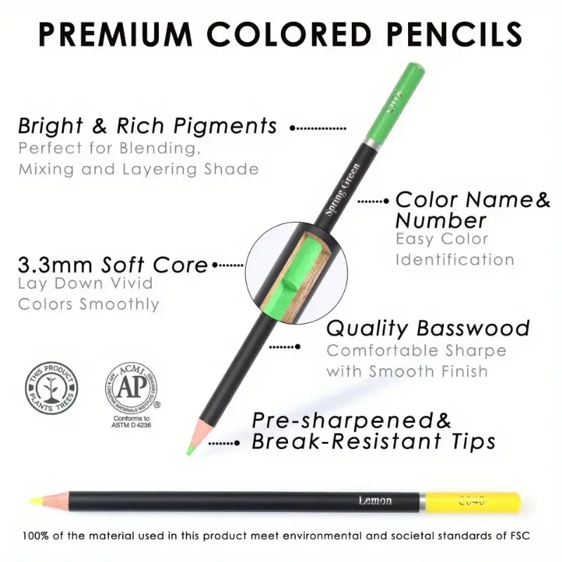 72 Color Oil Colored Lead Pencil Set, Art Drawing Drawing Drawing Lead Brush