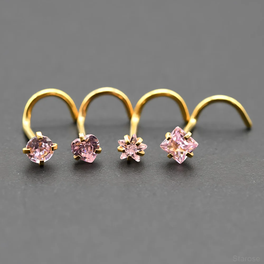 4 Stück-Packung 3 mm Kristall Zirkon Nasenstecker Labret Piercing Edelstahl Helix Monroe Piercing Conch Lip Schmuck 20G Twisted Pin – Detail 13
