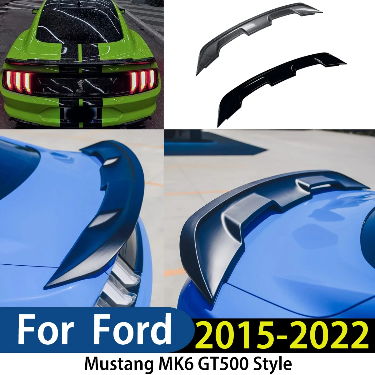 

Для Ford Mustang MK6 2015 2016 2017 2018 2019 2020 2021 2022 GT500 Стиль Задний багажник на крышу Хвостовое крыло Спойлер Губа BodyKit Тюнинг