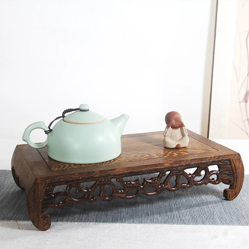 

Handmade Wooden Display Stand Base Pedestal For Vase Fish Bowl Statue Planter Oriental Carved Chinese Style Bonsai Teapot Holder