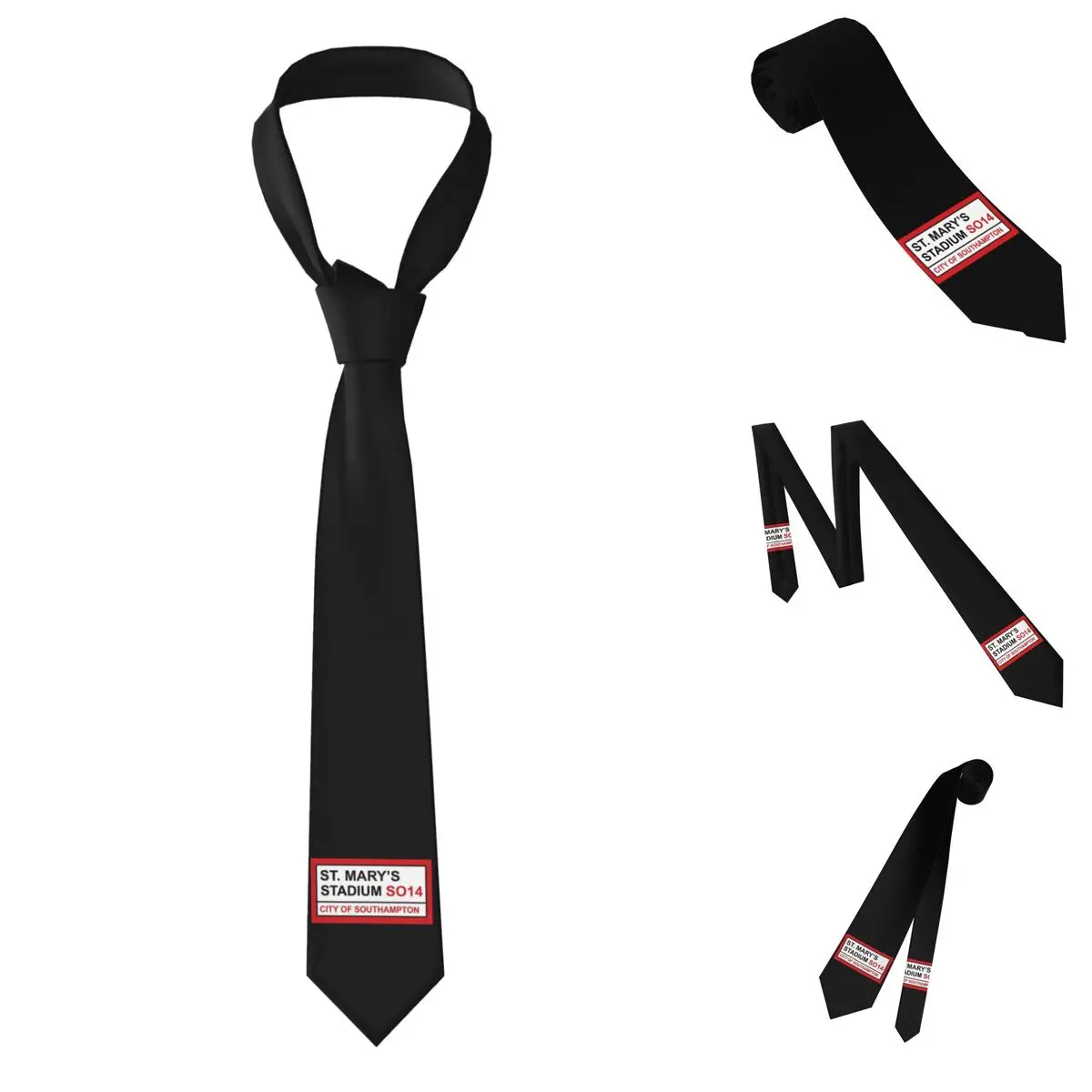 Southampton Football Team St. Mary's Stadium Street Sign Necktie for Men Silk 8 cm Neck Ties Wedding Suits Tie Classic Gravatas