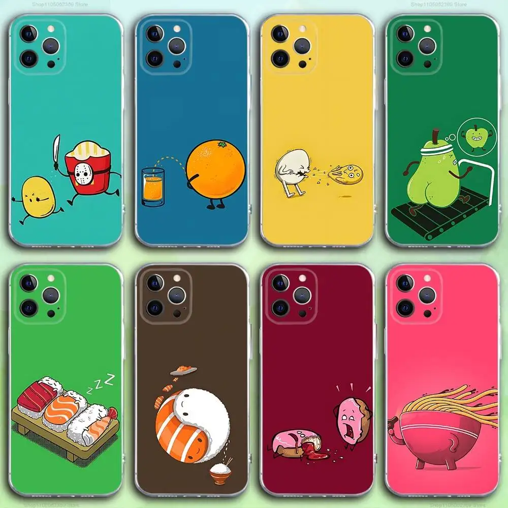 

Funny Food Fancy Phone Case For iPhone 17,16,15,14,13,12,11 Pro,Max,Plus,X,XS,XR,SE4,E Mini Transparent Soft Cover