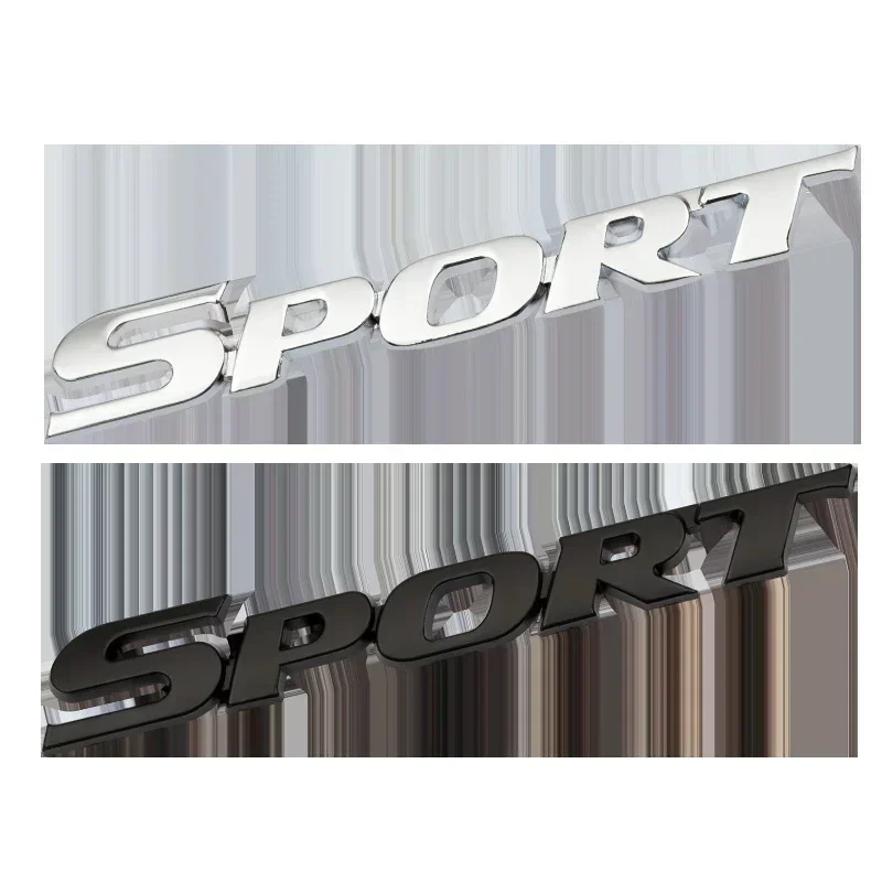 1PC Car Accessories Sticker Styling Metal 3D Chrome Black Car Trunk Racing Sport Word Letter Logo Emblem Badge Decal Sticker view 3