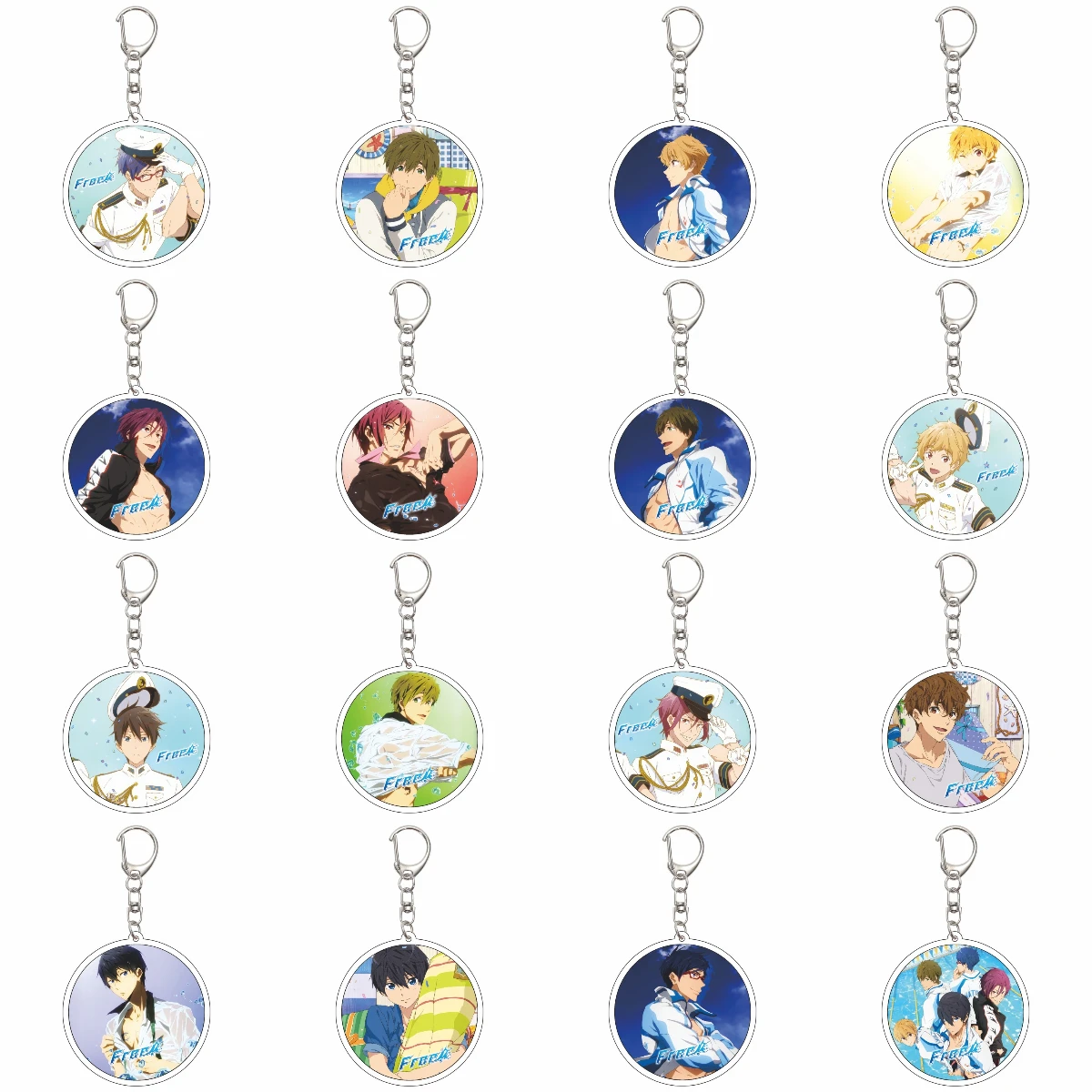 Geschenke/55 mm Anime kostenloser Schlüsselanhänger Nanase Haruka/Tachibana Makoto/Hazuki Nagisa/Ryugazaki Rei Acryl Schlüsselanhänger Weihnachtsgeschenke