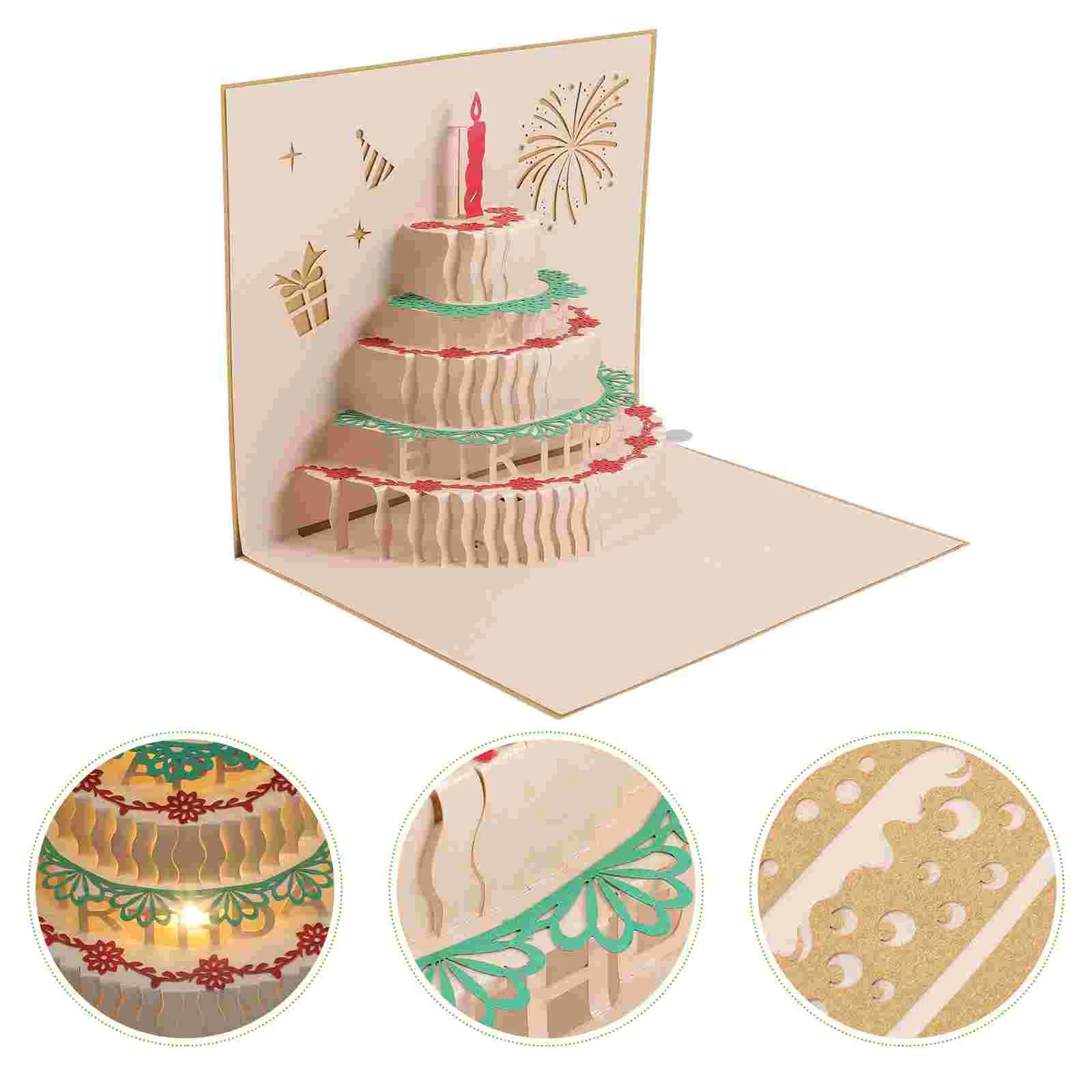 Bulk Greeting Cards Birthday for Women Message Button Paper 3d Blessing