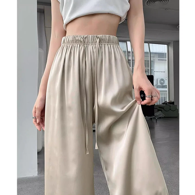 

Лидер продаж, женские мешковатые тонкие прямые брюки для девочек, повседневные повседневные брюки с высокой талией, женские классические модные однотонные брюки