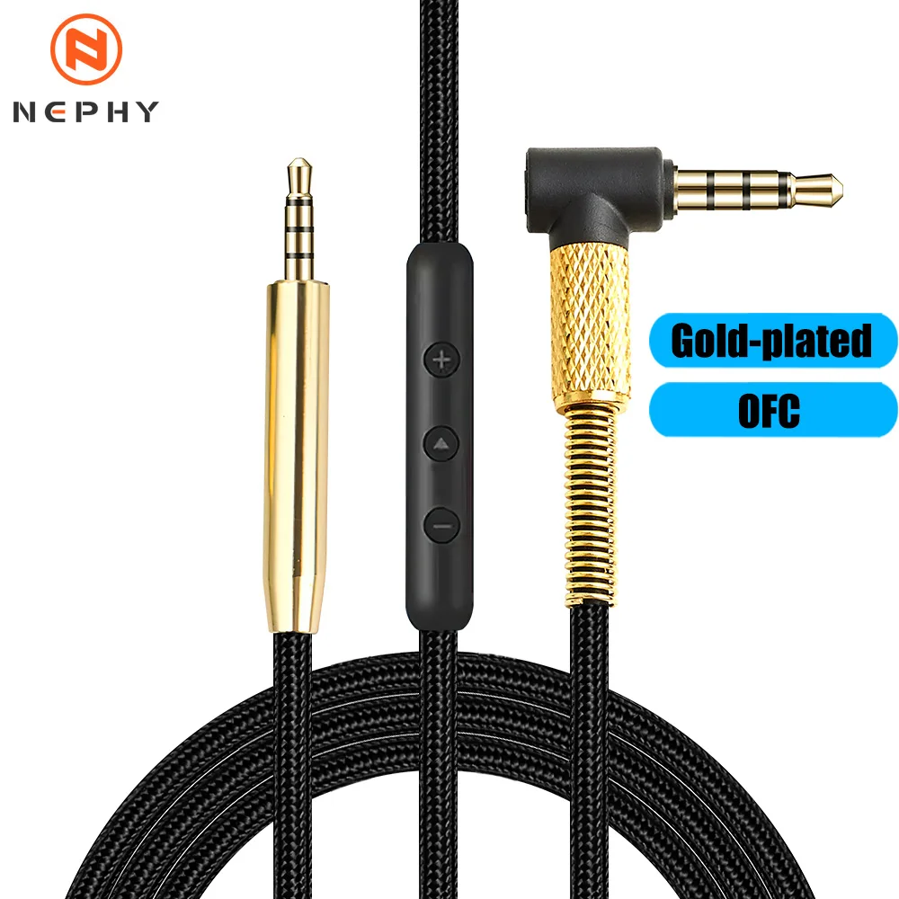 2.5mm To 3.5mm Jack HIFI Audio Cable For Bose QC25 QC35 OE2 AKG JBL Headphones PC 90 Degree Elbow Plug TRS TRRS AUX With Control